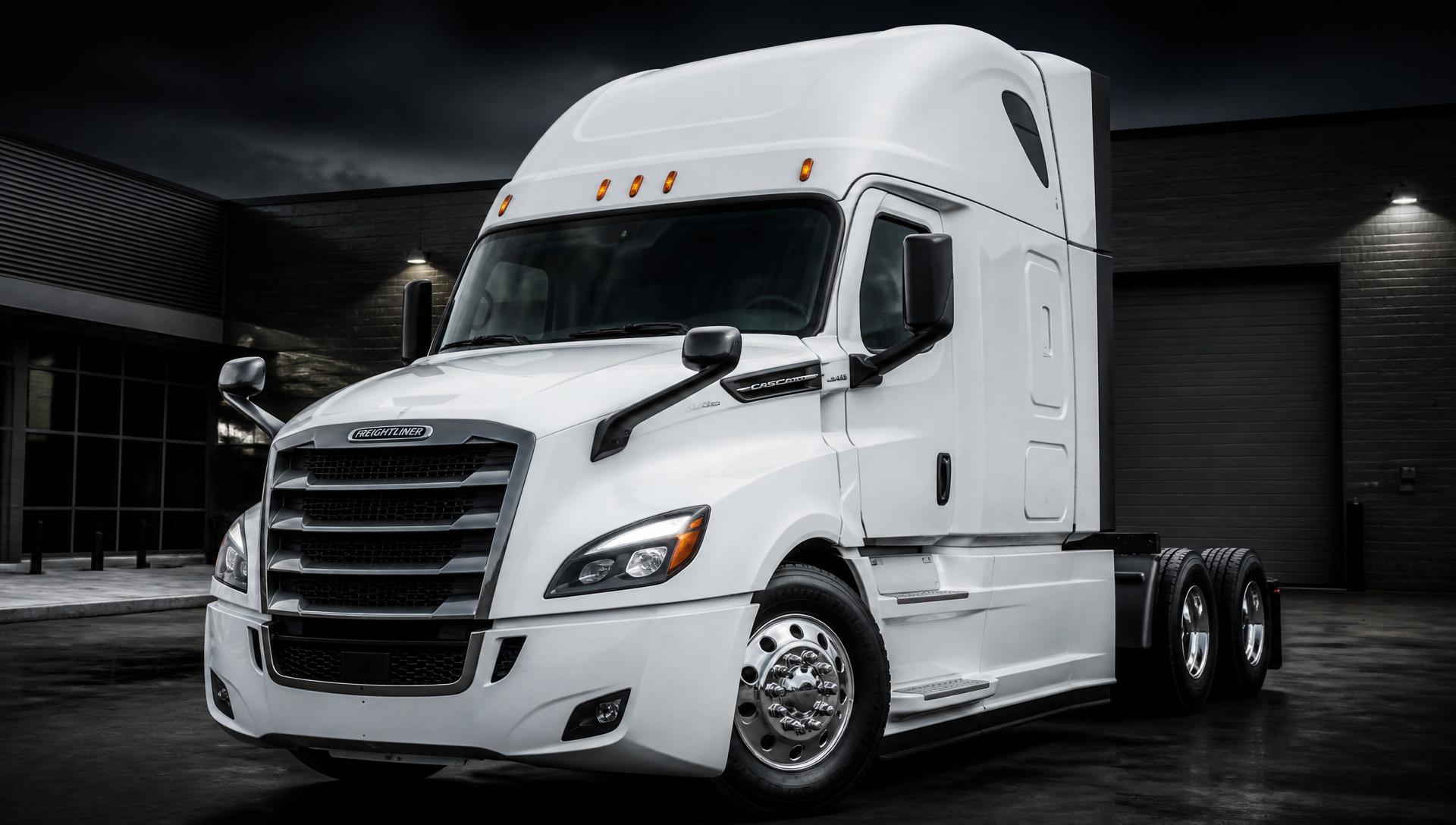 New white Freightliner Cascadia commercial truck at Rhode Island Truck Center